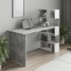 Стіл комп’ютерний/письмовий з полицями Moreli ST-0015 1416x1226x600 Бетон-Білий - зображення 1