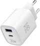 Зарядний пристрій мережевий Make 30W GaN3 Type-C PD3.0 + USB QC4.0 White (MCW-3021GWH) - зображення 1