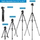Алюмінієвий штатив Puluz PU3096B 55-139 см трипод з 3D-головою для смартфона та камери - зображення 3