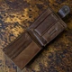 Кошелек мужской кожаный для документов на кнопке Wolf 12х10 см коричневый - изображение 5