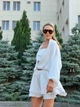 Жіночий шовковий костюм (бомбер+топ+шорти) Uaclothes 42-44 Молочний (like38871-193071349) - изображение 3
