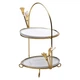 Двухъярусная фарфоровая фруктовница 20 см для сервировки 2 яруса PS-7040 - изображение 3