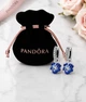 Сережки срібло проба 925 Original стиль Pandora Фіалка фіаніти паве 8812 - изображение 1