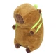 Мягкая плюшевая игрушка Капибара Capybara с рюкзачком черепашкой на спине 23см - изображение 2