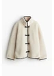 Кожушок жіночий H&M 271246402 XS Кремовий/Чорний (2727000134105) - зображення 5