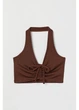 Топ женский H&M 271031818 XS Коричневый (2727000143688) - изображение 2
