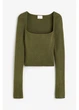 Топ жіночий H&M 271189031_khaki L Хакі (2727000135607) - зображення 1