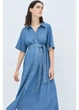 Платье-рубашка для беременных миди летнее женское H&M 271277307 M Синее (2727000118495) - изображение 1