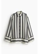 Сорочка оверсайз жіноча H&M 271241165 S Кремовий/Чорний (2727000136147) - зображення 3