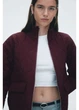 Куртка демисезонная короткая женская H&M 271294653 XXS Бордовая (2727000128364) - изображение 2