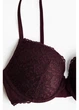 Бюстгальтер с косточками с Push-up кружевной H&M 271232588_bordo 75B Бордовый (2727000123857) - изображение 4