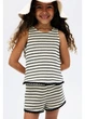 Детские шорты на резинке для девочки H&M 271290053 110 см Кремовый/Полоска (2727000144142) - изображение 2