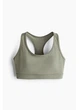 Спортивний топ для фітнесу жіночий H&M 271294038_khaki S Хакі (2727000121020) - зображення 5
