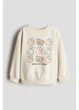 Дитячий теплий світшот на флісі для дівчинки H&M 271241902_beige 134 см Кремовий (2727000124267) - зображення 1