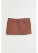 Юбка мини летняя прямая женская H&M 271104290 34 Коричневая (2727000122973) - изображение 2