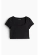 Спортивный топ для фитнеса женский H&M 271216961 M Черный (2727000129521) - изображение 2