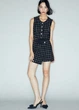 Юбка мини осенняя прямая женская H&M 271253376 38 Черный/Белый (2727000093617) - изображение 1