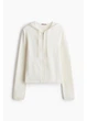 Толстовка на молнии с капюшоном женская H&M 271261120 XL Кремовое (2727000122263) - изображение 1
