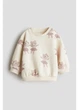 Дитячий теплий світшот на флісі для дівчинки H&M 271293997 68 см Бежевий/Візерунок (2727000142346) - зображення 1