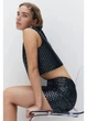 Юбка мини летняя прямая женская H&M 271250028 32 Черная (2727000131838) - изображение 2