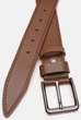 Мужской кожаный ремень Borsa Leather из натуральной кожи коричневый с классической металлической пряжкой для брюк и джинсов 70446 - изображение 2