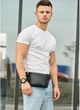Мужская сумка на пояс Sambag черная из экокожи средняя бананка через плечо городская водоотталкивающая 70299 - изображение 5