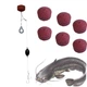 Готовая оснастка для ловли сома 2 крючка вес 140 грамм +Шайба-гейзер Art Fishing сухая кровь (6шт) - изображение 1