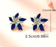 Жіночі сережки "Квіти" 2.5 см jewelry Сині - зображення 5