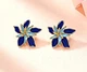 Жіночі сережки "Квіти" 2.5 см jewelry Сині - зображення 6