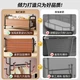 Напольная вешалка для одежды Yimo передвижная с полкой, черная со светло-коричневой кожей, 60 см - изображение 5