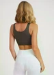 Бесшовный топ на широких бретелях Giulia TANK TOP S/M Khaki-khaki, женский топ из микрофибры, круглый вырез, спортивный - изображение 3