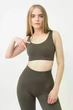 Бесшовный топ на широких бретелях Giulia TANK TOP S/M Khaki-khaki, женский топ из микрофибры, круглый вырез, спортивный - изображение 5