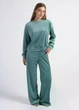 Женский велюровый комплект: свитшот и брюки Giulia SOFT WINTER 5815/080 L Green-jade, домашний, хлопковый велюр - изображение 7