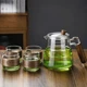 Чайный набор стеклянный Lesko 4929 Transparent заварник 550 мл и 4 чашки - изображение 1