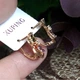 Сережки Xuping довжина 1.4см ширина 1.2см медичне золото позолота 18К с1700 - зображення 4