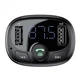 FM-модулятор трансмиттер Baseus T-Typed + bluetooth (2USB) CCTM-01 Black - зображення 6
