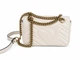 Женская сумка Gucci GG Marmont молочного цвета на цепочке - изображение 2