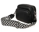Стильна жіноча сумка cross-body з натуральної шкіри Wide-770 чорна - изображение 8
