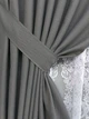 Комплект штор VR-Textil Льон Мішковина 150х270 2шт і Тюль 600х270 288ш-1571т Сірий з білим 71-188/5 - зображення 4