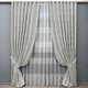 Комплект штор VR-Textil Лен Мрамор 100х270 2шт и Тюль 400х270 1263ш-1675т Светло-серый с белым 71-168/2 - изображение 1