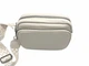 Стильна жіноча сумка cross-body з натуральної шкіри Wide-770 біла - изображение 11