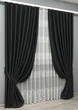 Комплект штор VR-Textil Bagema Rvs 150х270 2шт і Тюль 600х270 1895ш-1675т Чорний з білим 71-170/5 - зображення 2