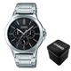 Мужские наручные часы Casio MTP-V300D-1A серебристые с черным циферблатом - изображение 1