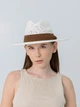 Плетений капелюх федора з коричневою стрічкою D.Hats білий - зображення 2
