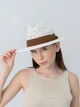 Плетений капелюх федора з коричневою стрічкою D.Hats білий - зображення 3