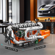 Конструктор двигун вантажівки Mould King 10200 Inline-6 Turbo з електромотором 3236 деталей — модель рядного 6-циліндрового двигун - зображення 3