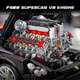 Конструктор Mould King 10130 V8 Twin Turbo Technic з електромотором, модель двигуна V8, 2718 деталей - изображение 6