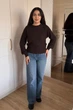 Светр INEDIT 10621 Dark-Brown ONE SIZE - зображення 5