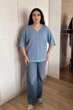 Светр INEDIT 10863 Blue ONE SIZE - изображение 5
