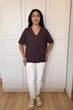Светр INEDIT 10856 Dark-Brown ONE SIZE - изображение 5